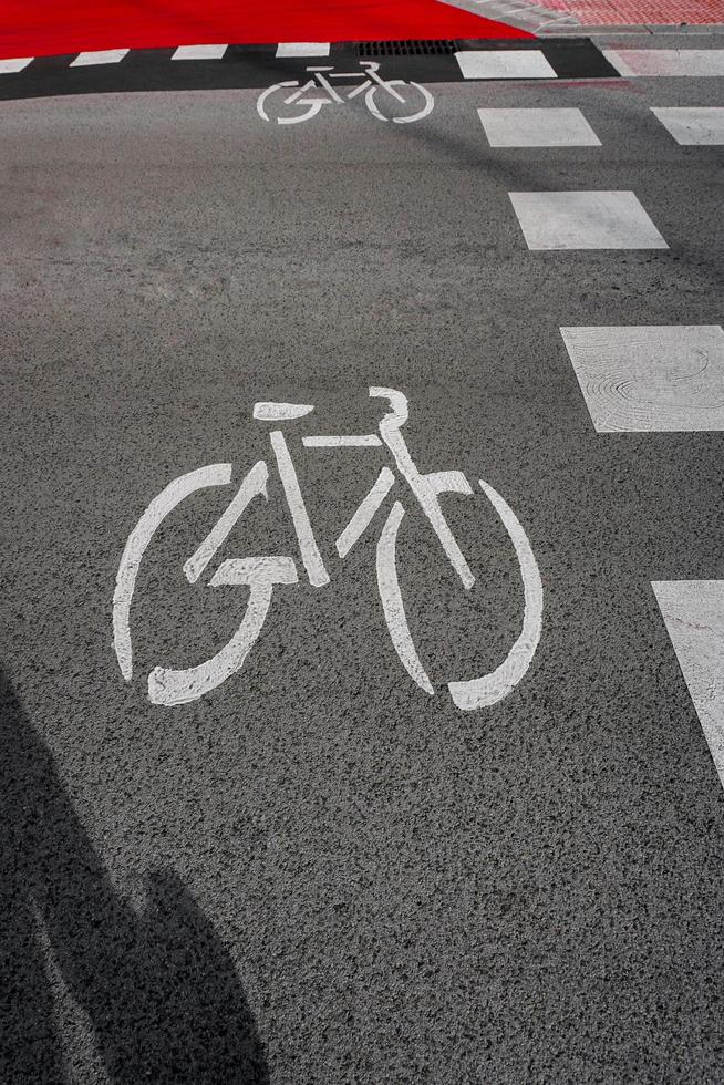 bicycle traffic signal on the road on the street photo