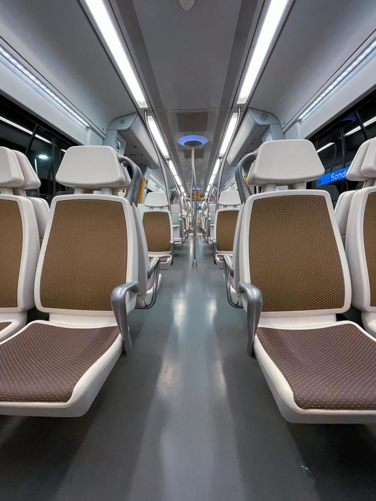 empty seats in the train car, mode of transportation photo