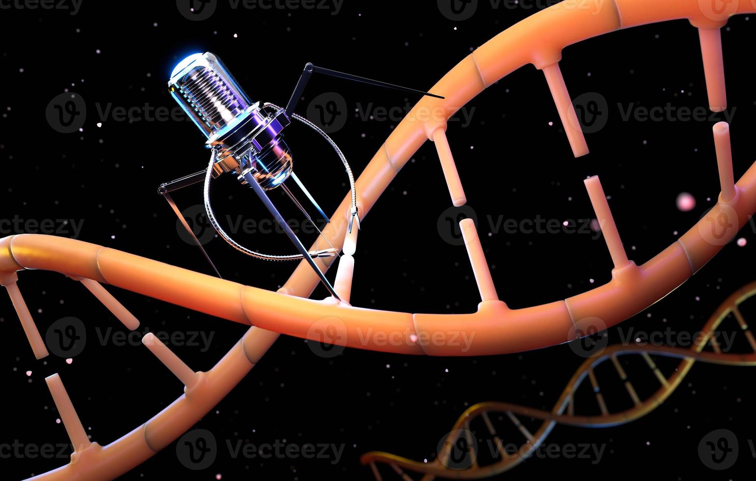 Los nanobots están reparando el ADN dañado. foto