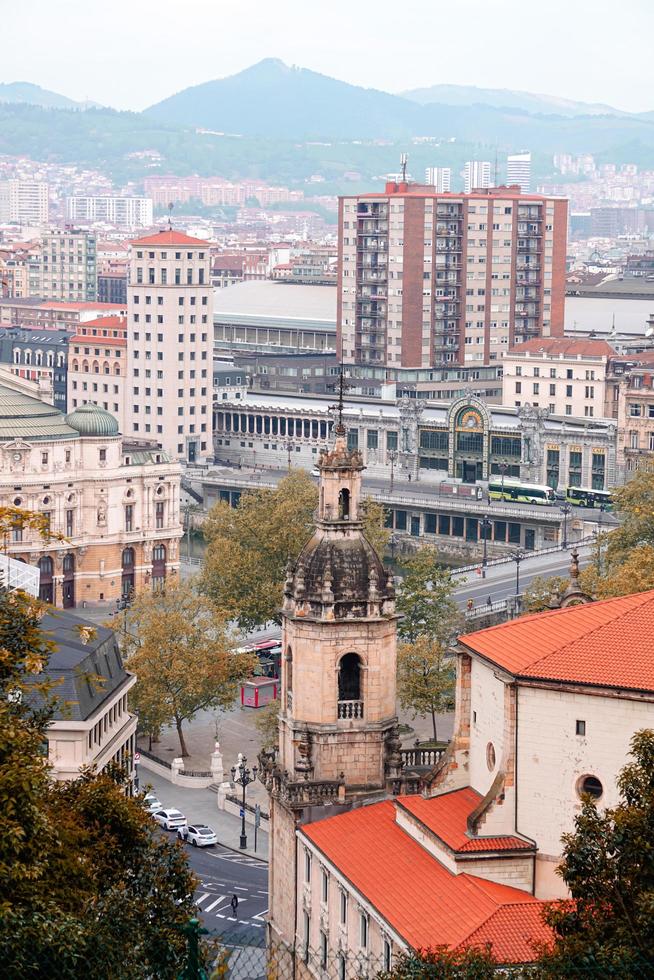 city scape from Bilbao city, Spain, travel destinations photo