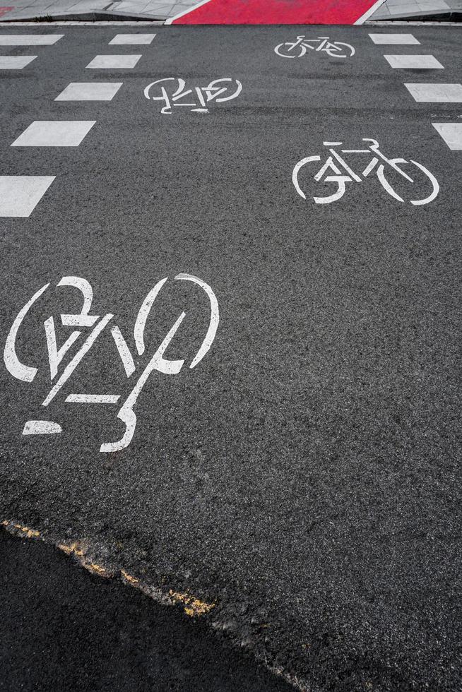 bicycle traffic signal on the road on the street photo