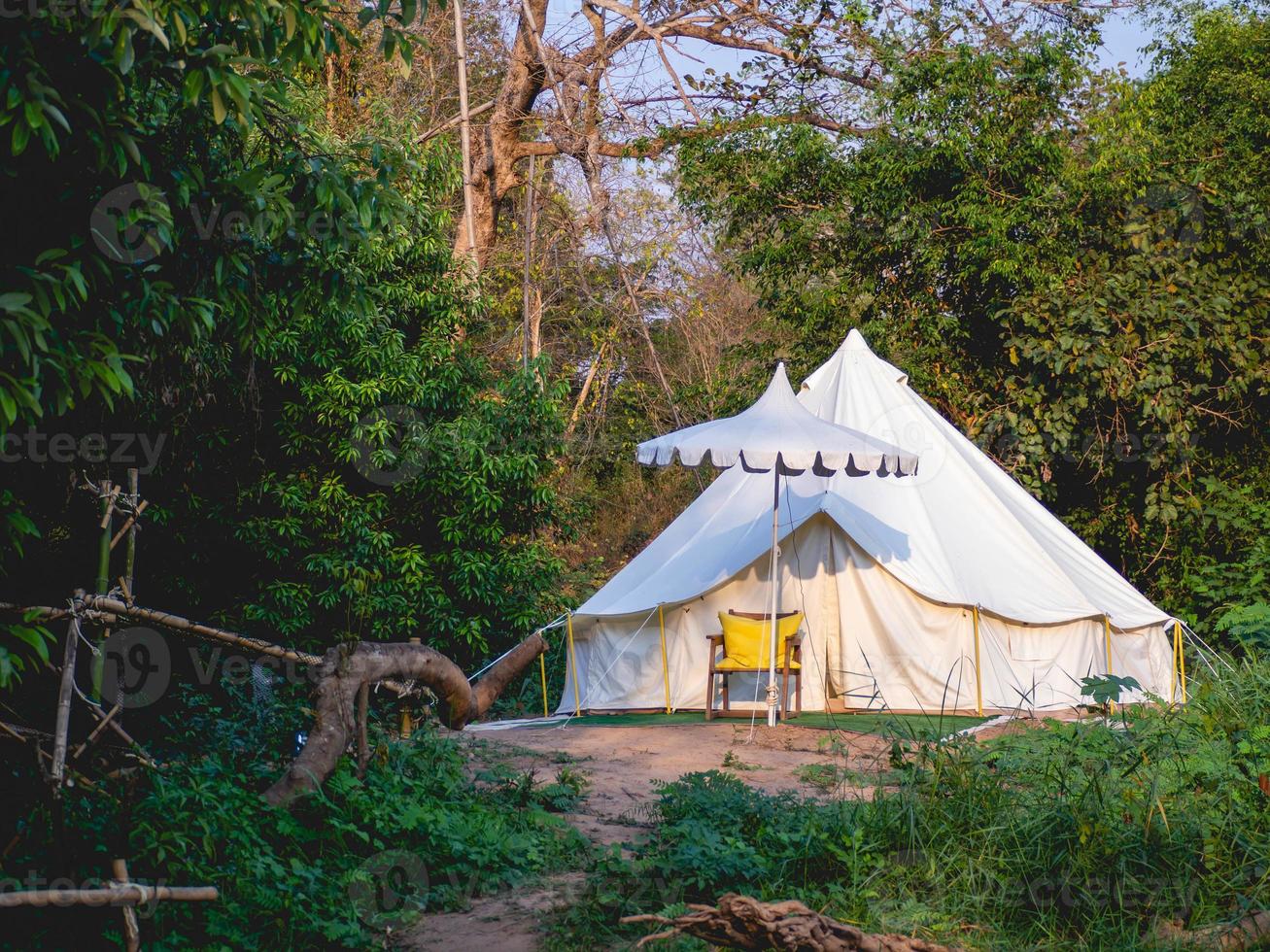 White camp and nature photo