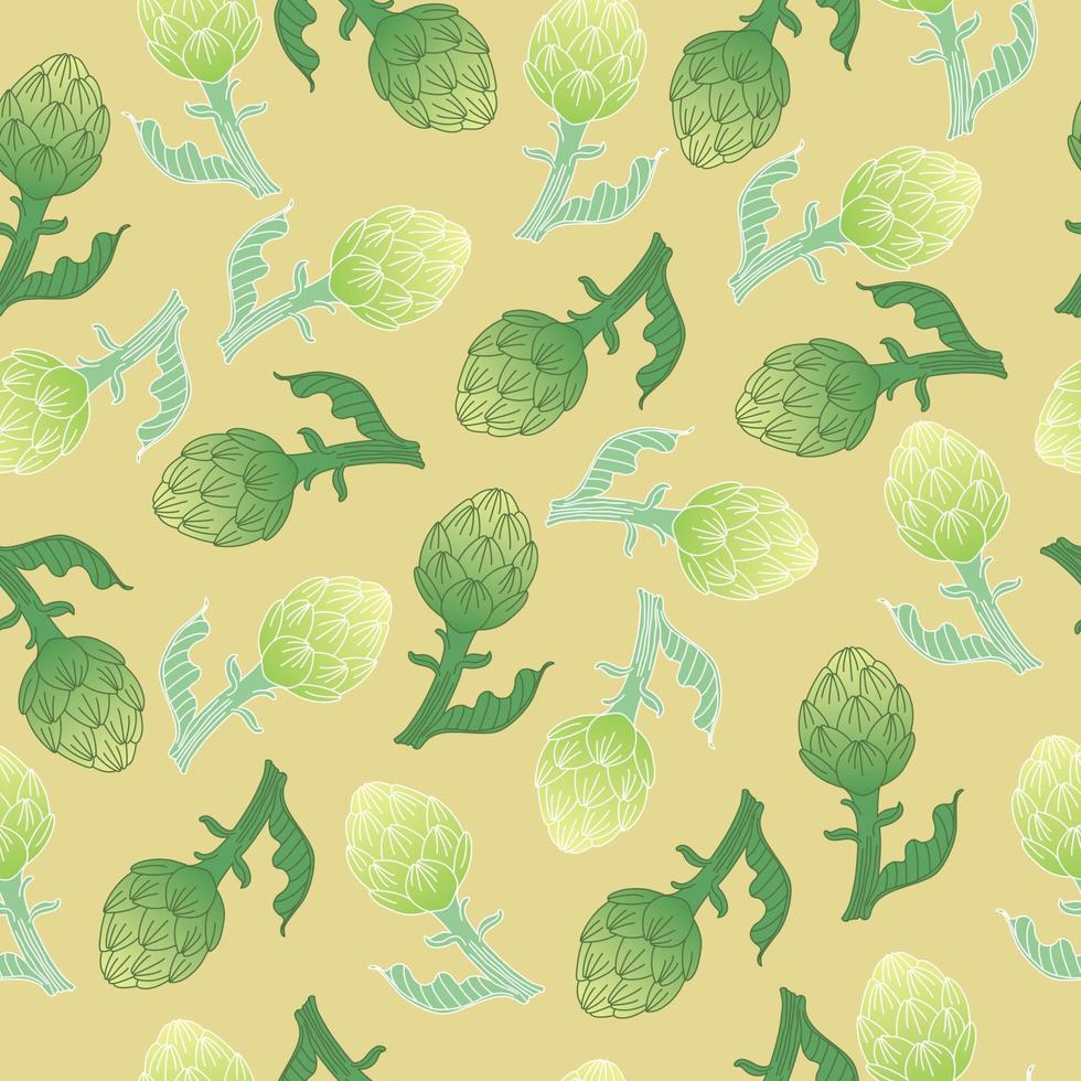 Artichoke seamless pattern. vector