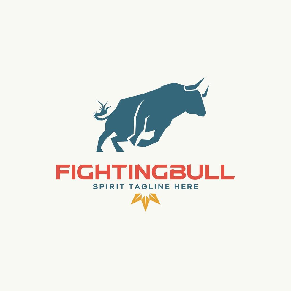 Fighting Bull Logo Vector Template For Your Brand Identity.