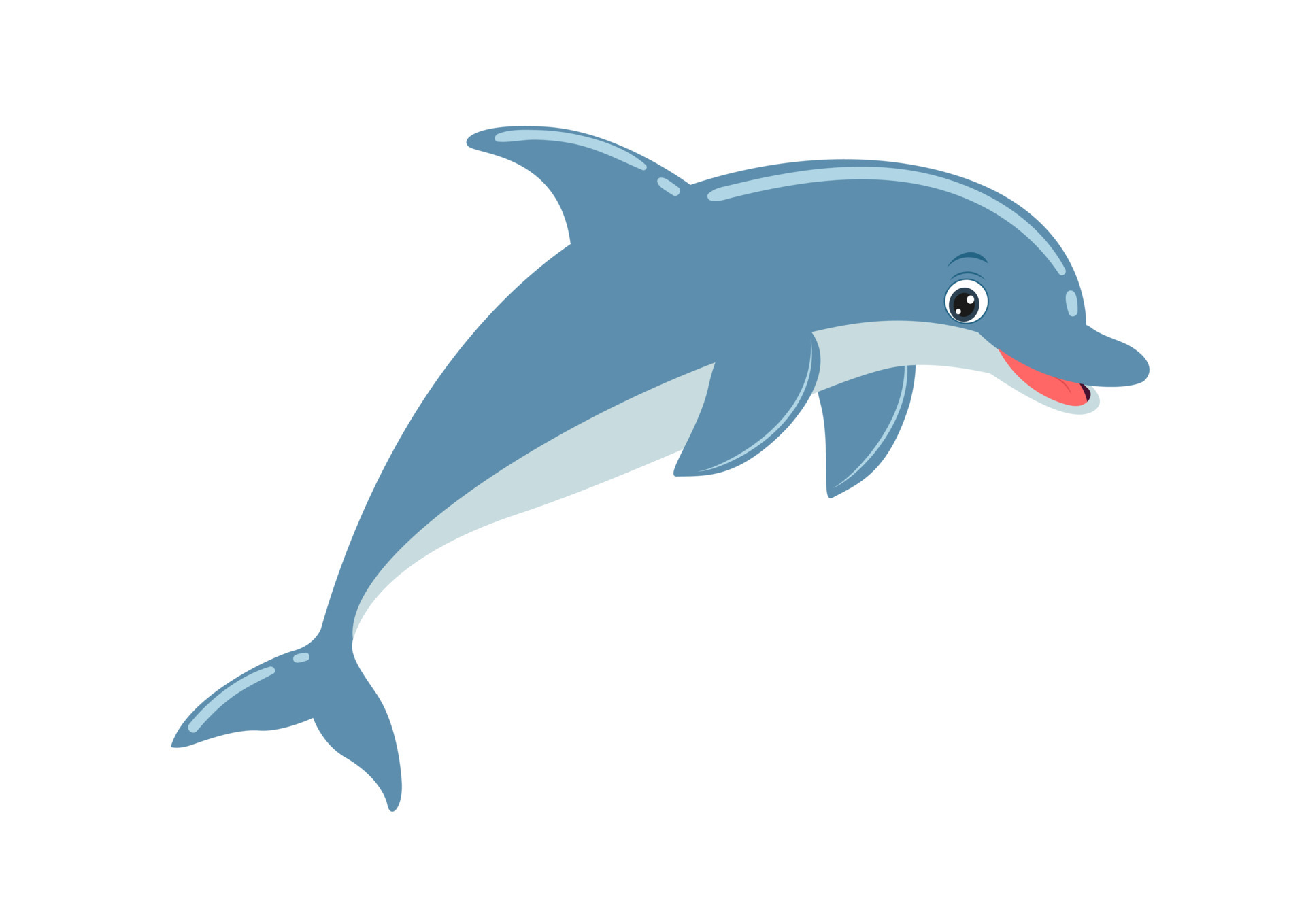 Cute Cartoon Dolphin in flat style. Vector illustration of dolphin isolated on white background 6993358 Vector Art at Vecteezy Cute Cartoon Dolphin in flat style. Vector illustration of dolphin isolated on white background 6993358 Vector Art at Vecteezy