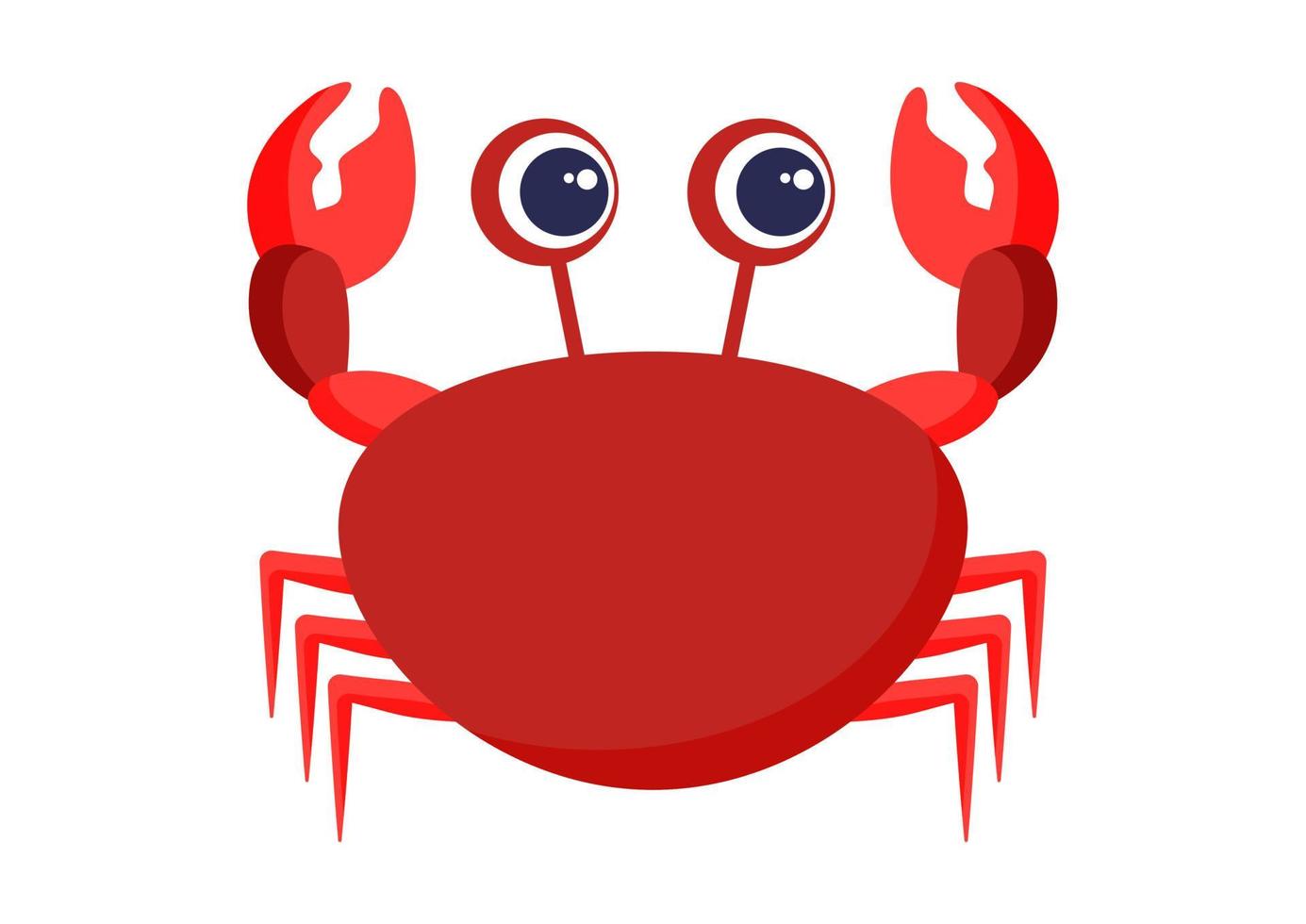 Cartoon Crab in flat style. Vector illustration of cancer isolated on white background