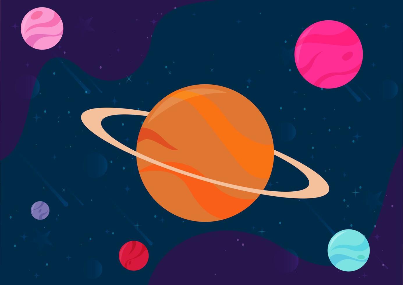 ilustración vectorial del espacio y planetario vector