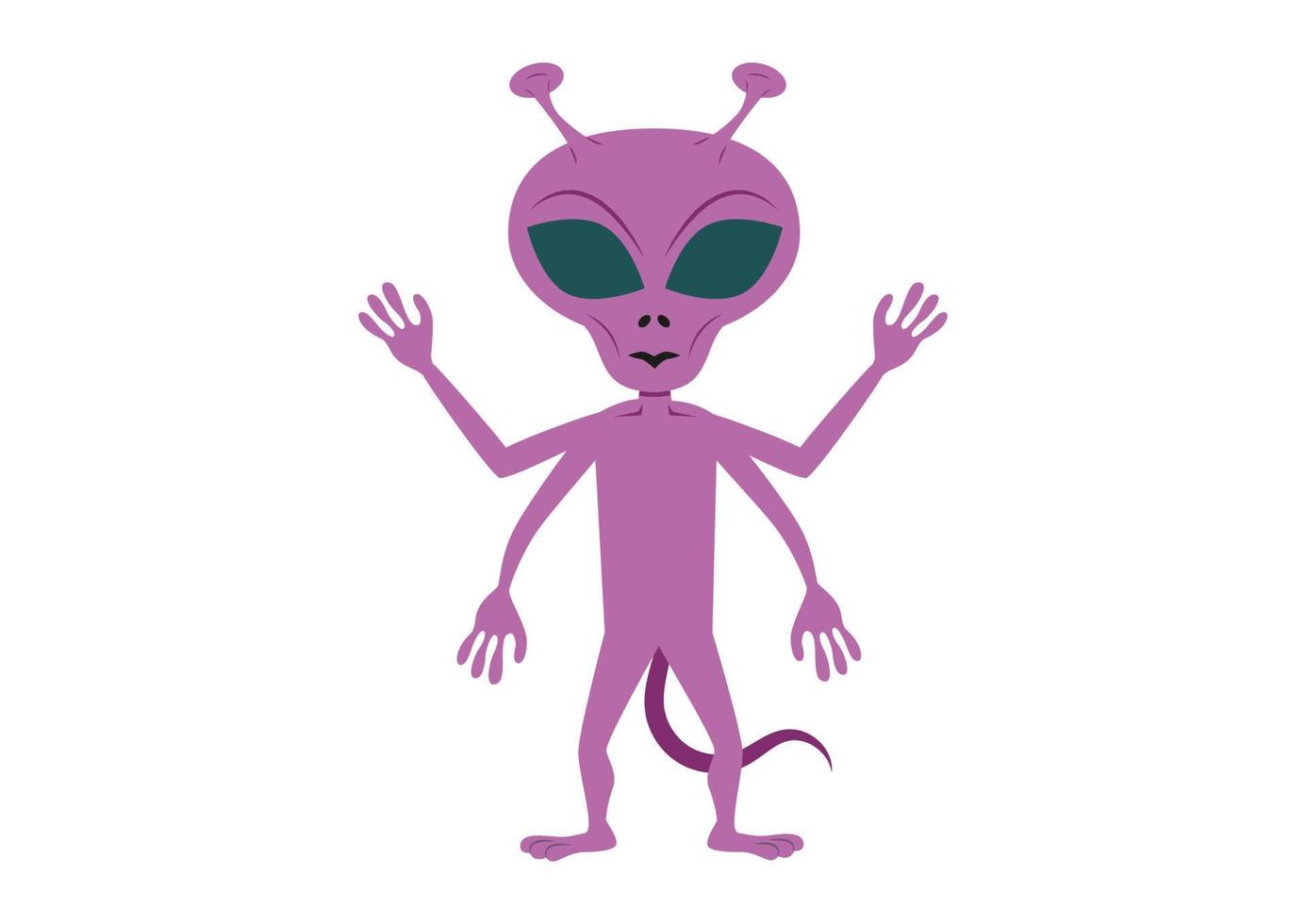 alienígena de cuatro brazos. ilustración vectorial de extraterrestres aislado en un fondo blanco vector