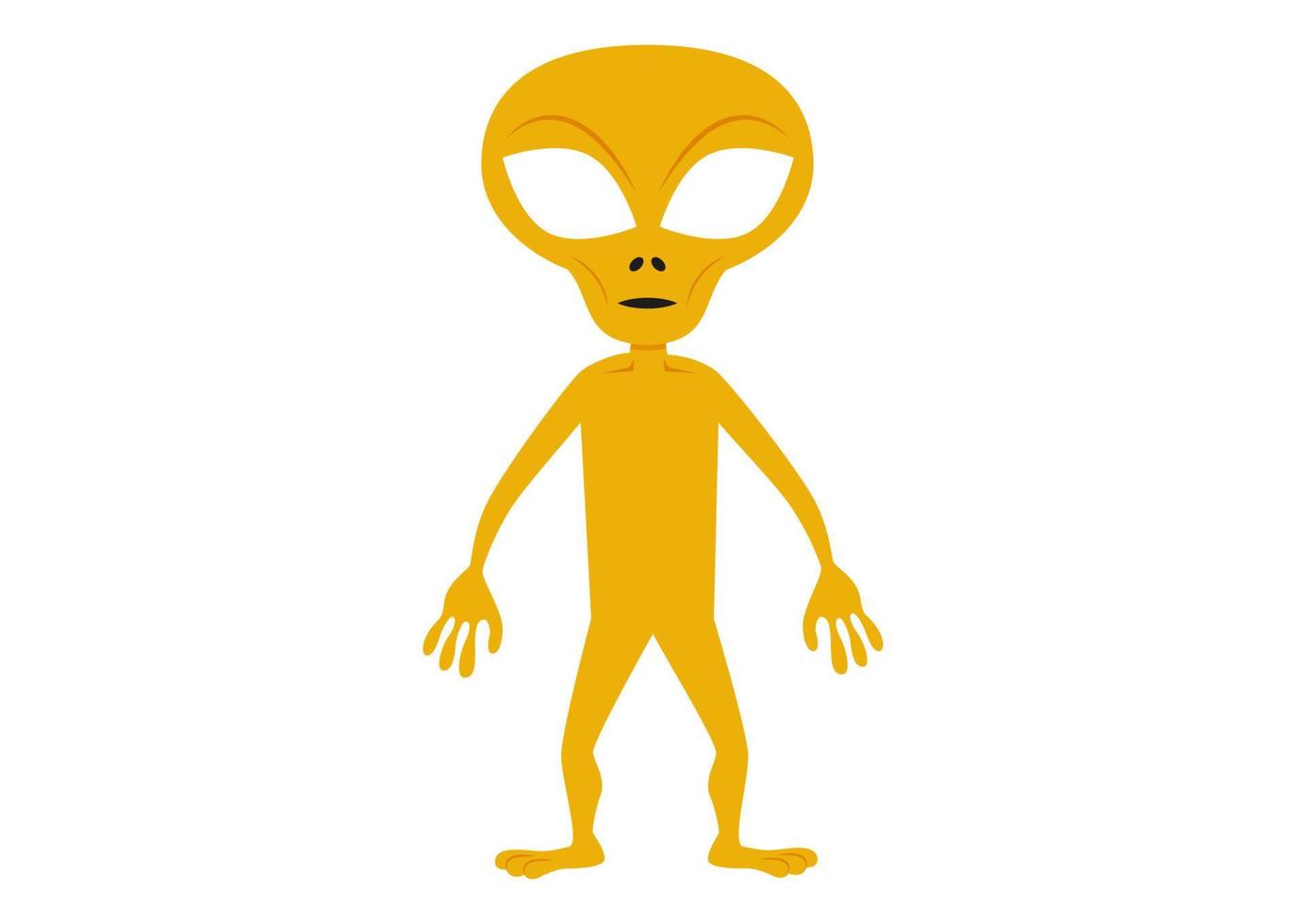 Cartoon yellow alien. Vector illustration of aliens isolated on a white background