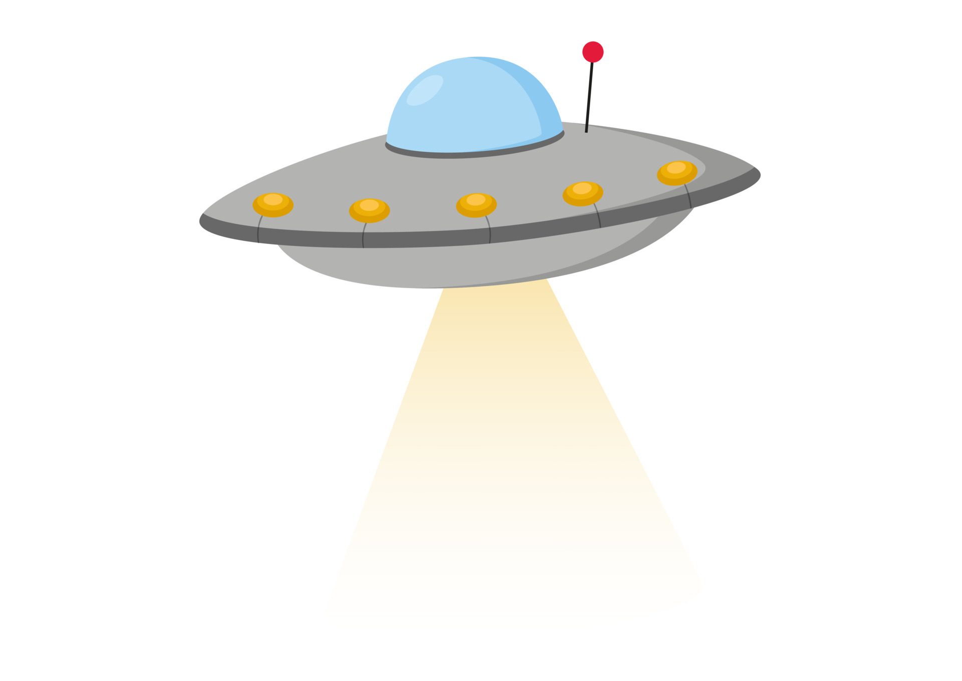 Cartoon UFO isolated on white background. Alien UFO 6993377 Vector Art