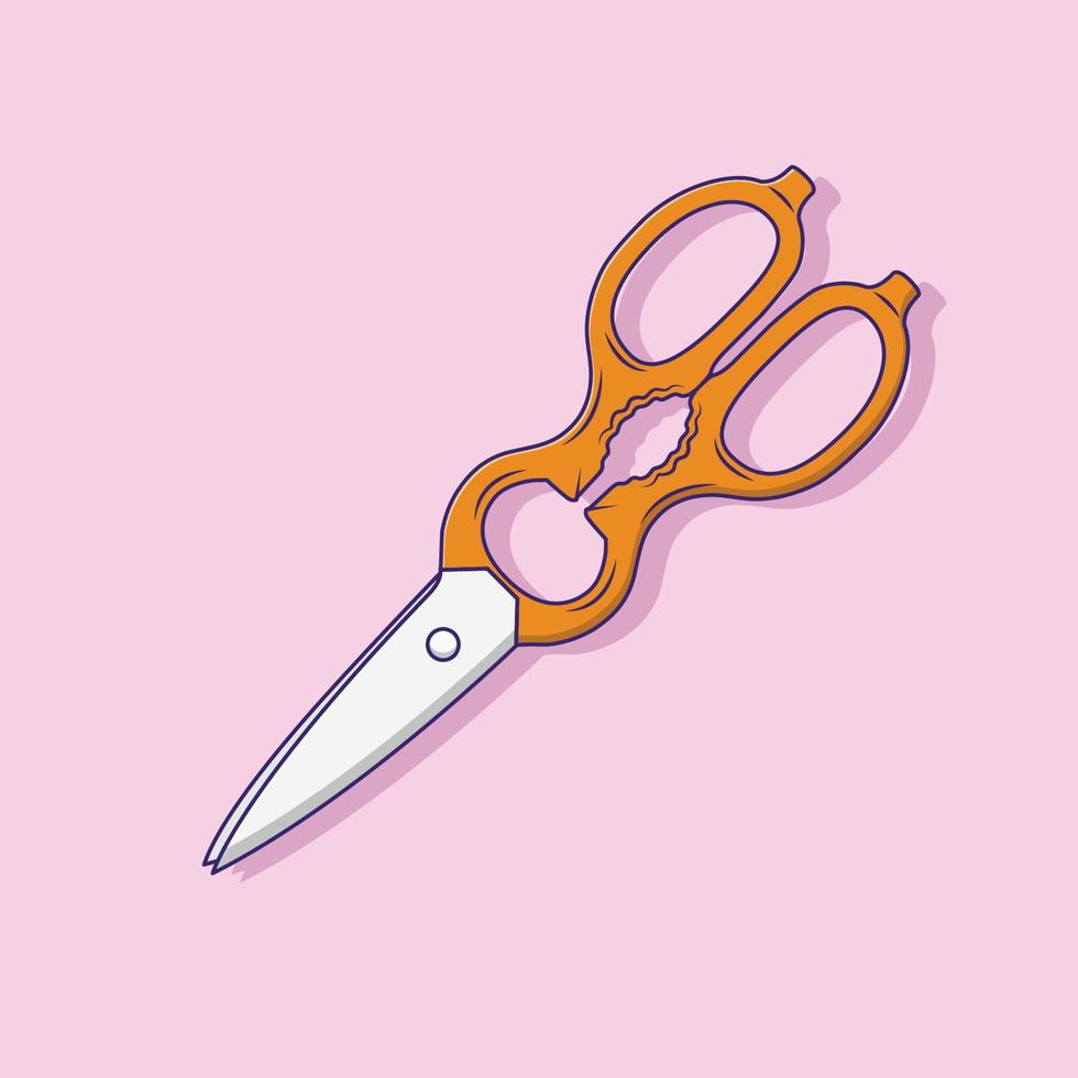 Scissors Vector Icon Illustration. Shearing Tool. Cutter. Flat Cartoon Style Suitable for Web, Landing Page, Banner, Flyer, Sticker, Wallpaper, Background, Mobile App, UI