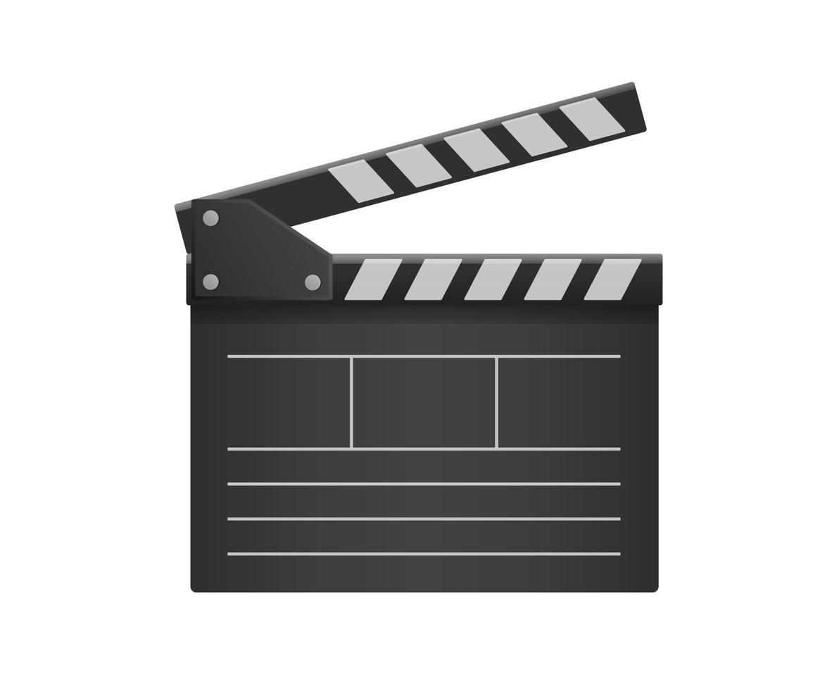 3d realistic movie clapper vector illustration
