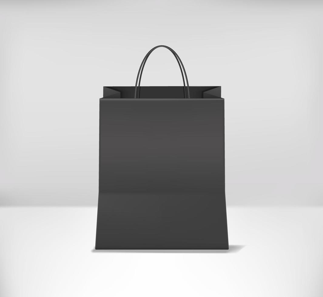 3d realistic shopping bag vector illustration