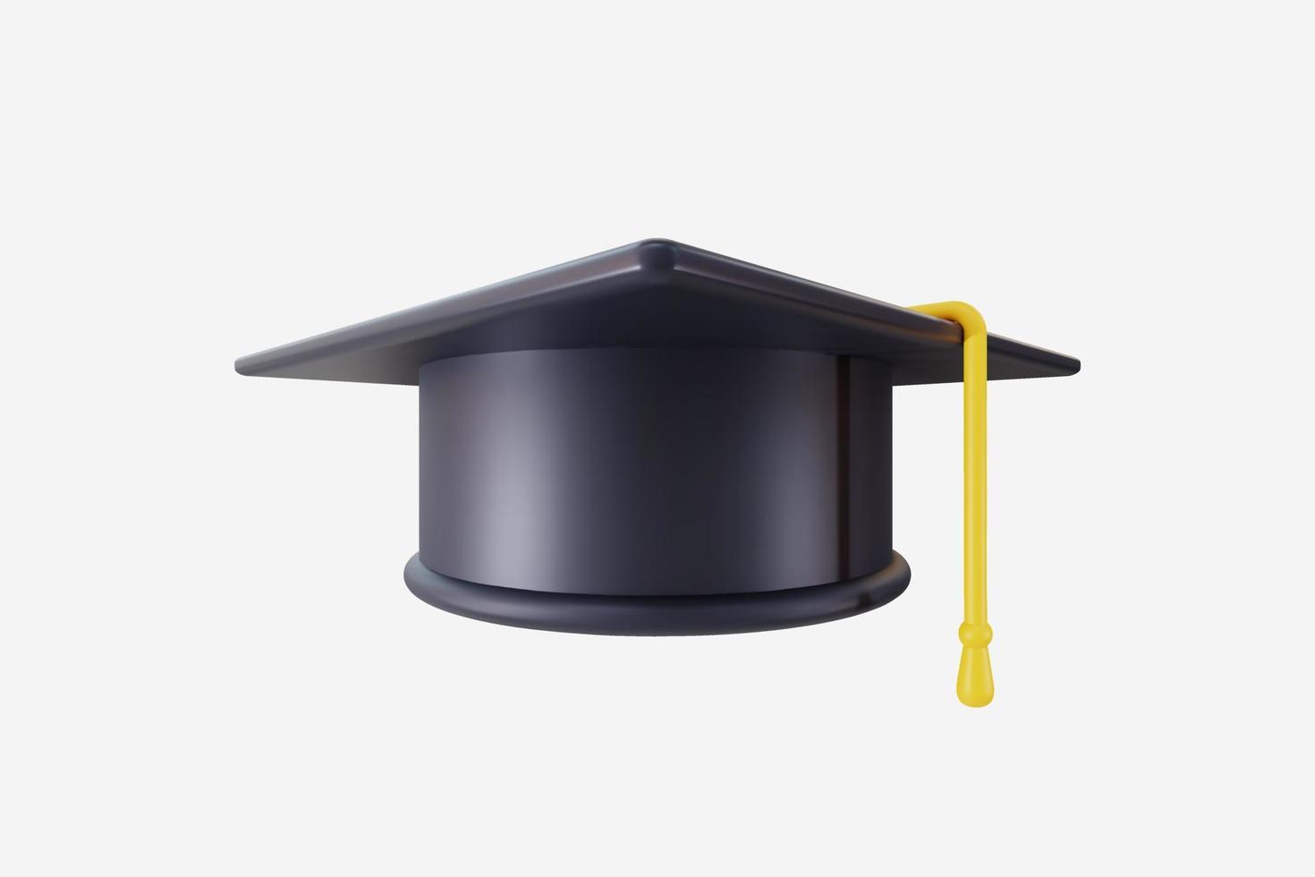 3d realistic graduation hat vector illustration