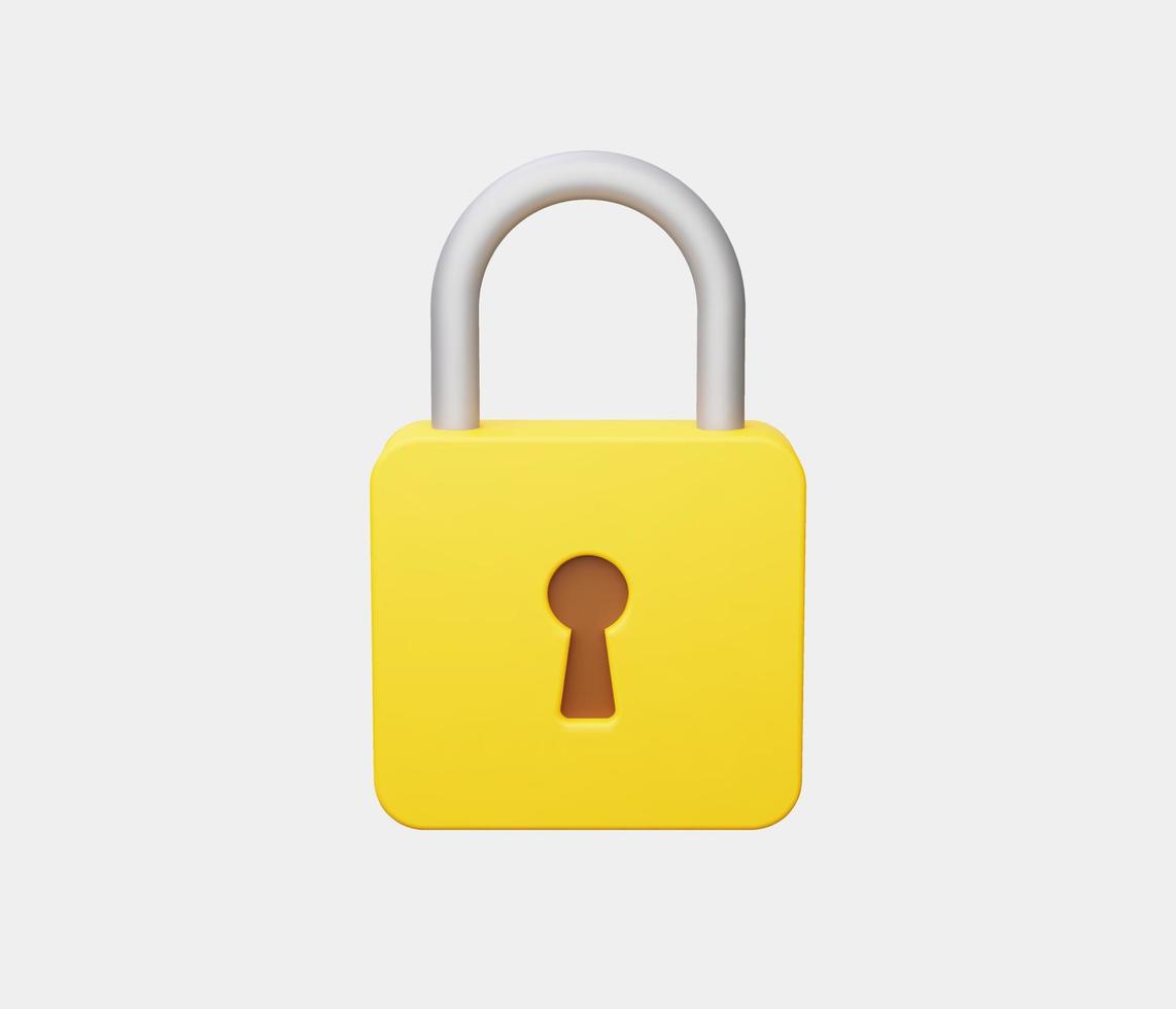 3d realistic padlock vector illustration