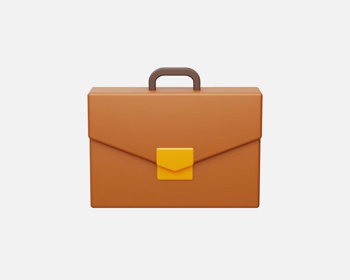 3d realistic briefcase vector illustration