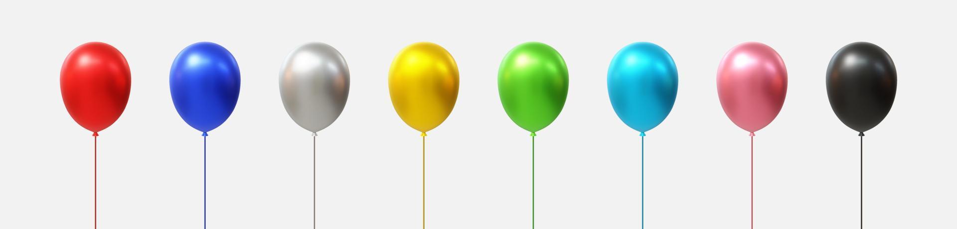 3d Realistic Balloons Set vector illustration