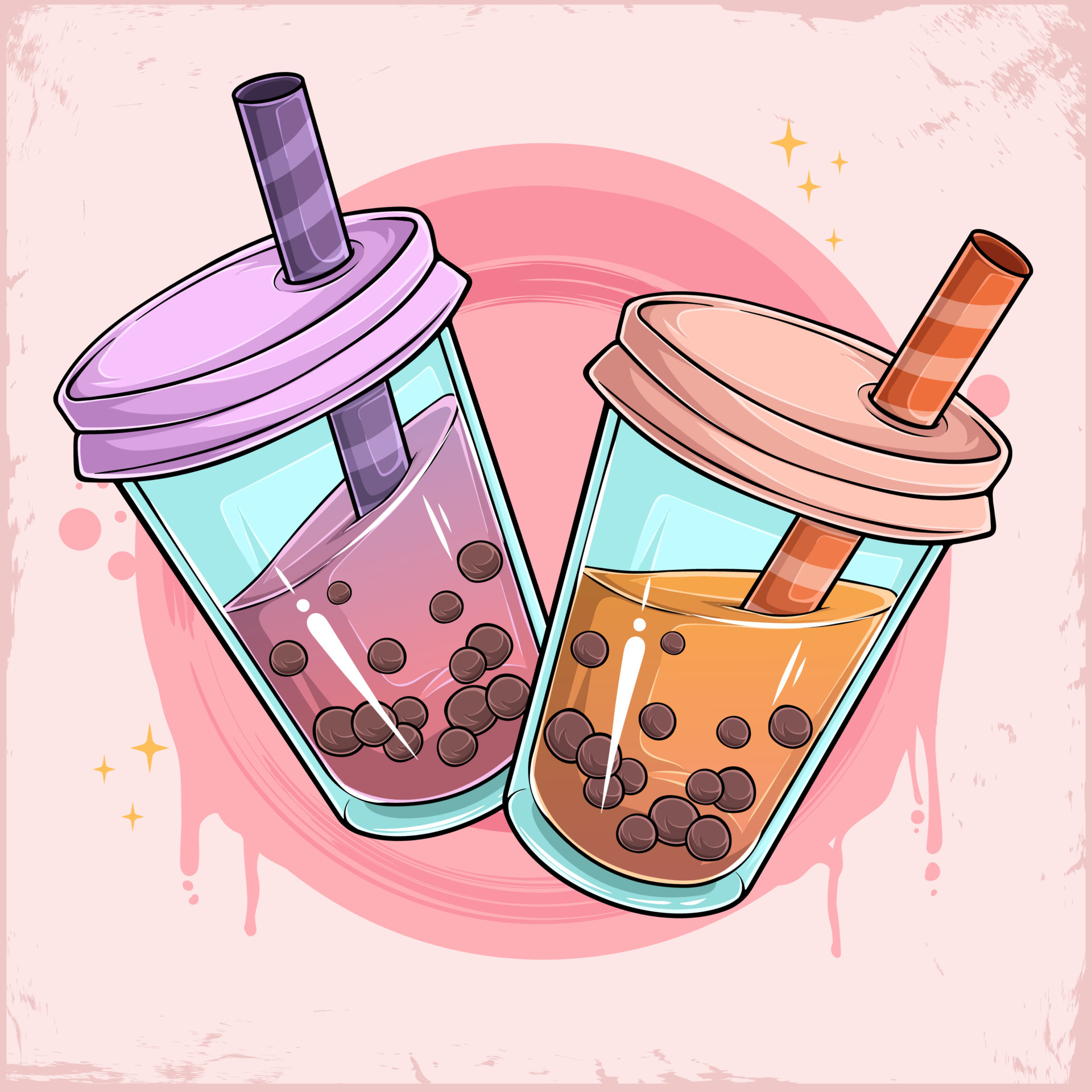 Bubble tea vector: Các bạn yêu thích thiết kế đồ họa chắc chắn sẽ không thể bỏ qua các vector cực đáng yêu về trà sữa bọt trên bảng hình ảnh này đâu. Rất đáng để xem và sưu tập đó nha!