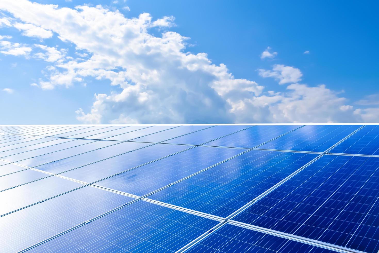 Photovoltaic panel, new technology for store and use the power from the nature with human life, sustainable energy and environmental friend concept. photo