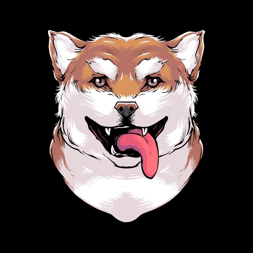 Dog Head illustration premium artwork vector