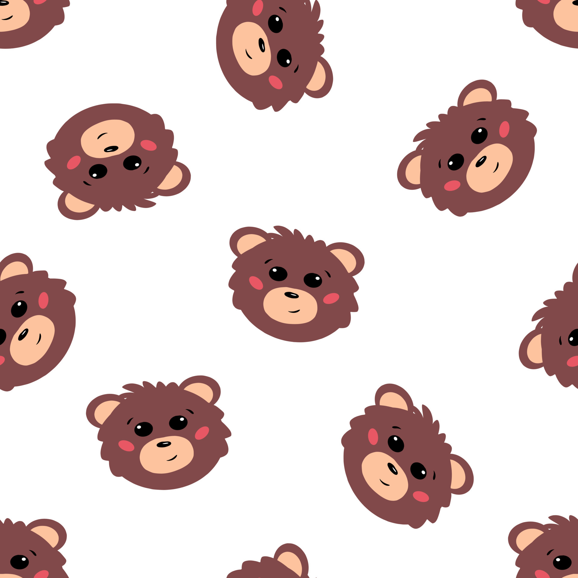 Seamless pattern with cute bear face 6994024 Vector Art at Vecteezy