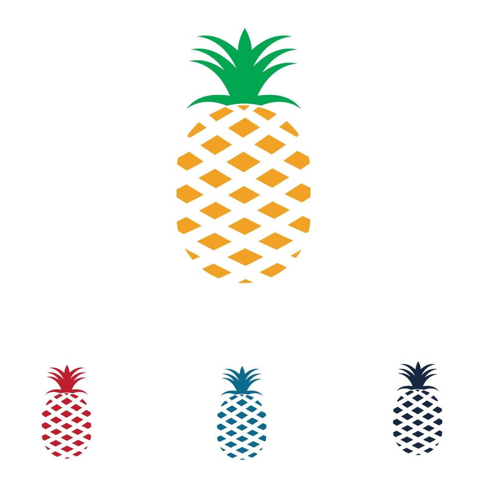 Pineapple Tropical Fruit Vector Illustration.