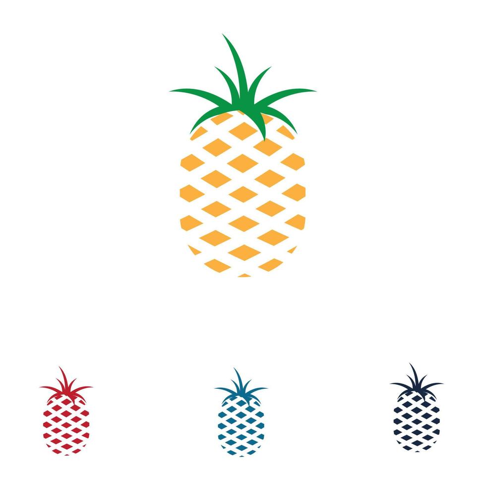 ilustración de vector de fruta tropical de piña.