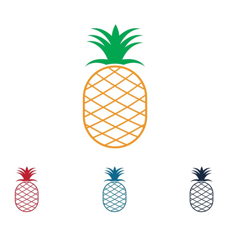 ilustración de vector de fruta tropical de piña.