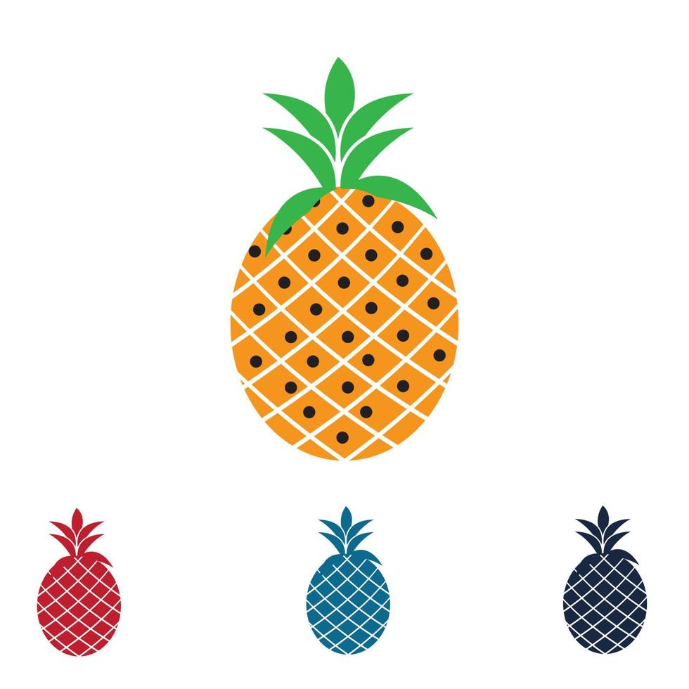 ilustración de vector de fruta tropical de piña.