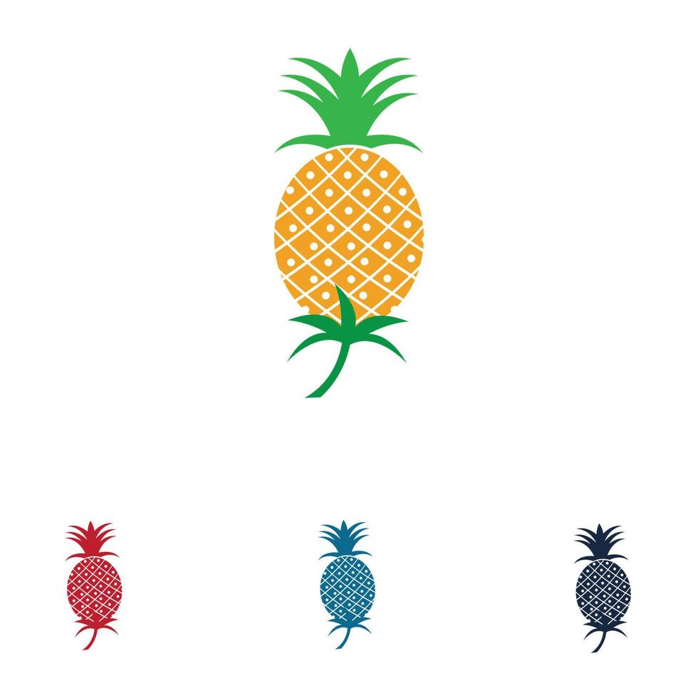 ilustración de vector de fruta tropical de piña.