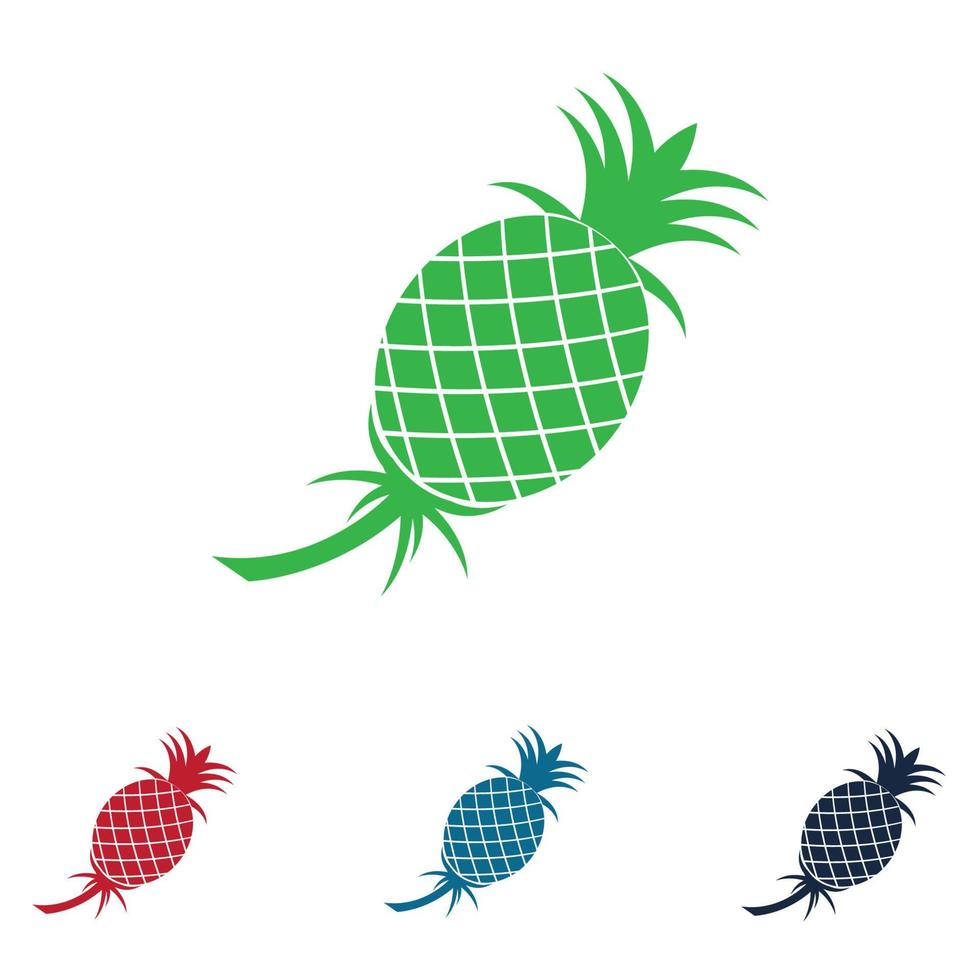 ilustración de vector de fruta tropical de piña.