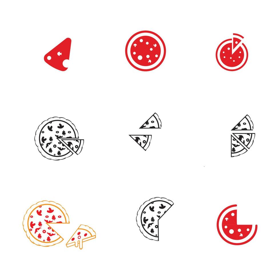 pizza logo design vector