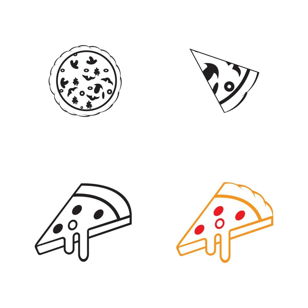 pizza logo design vector