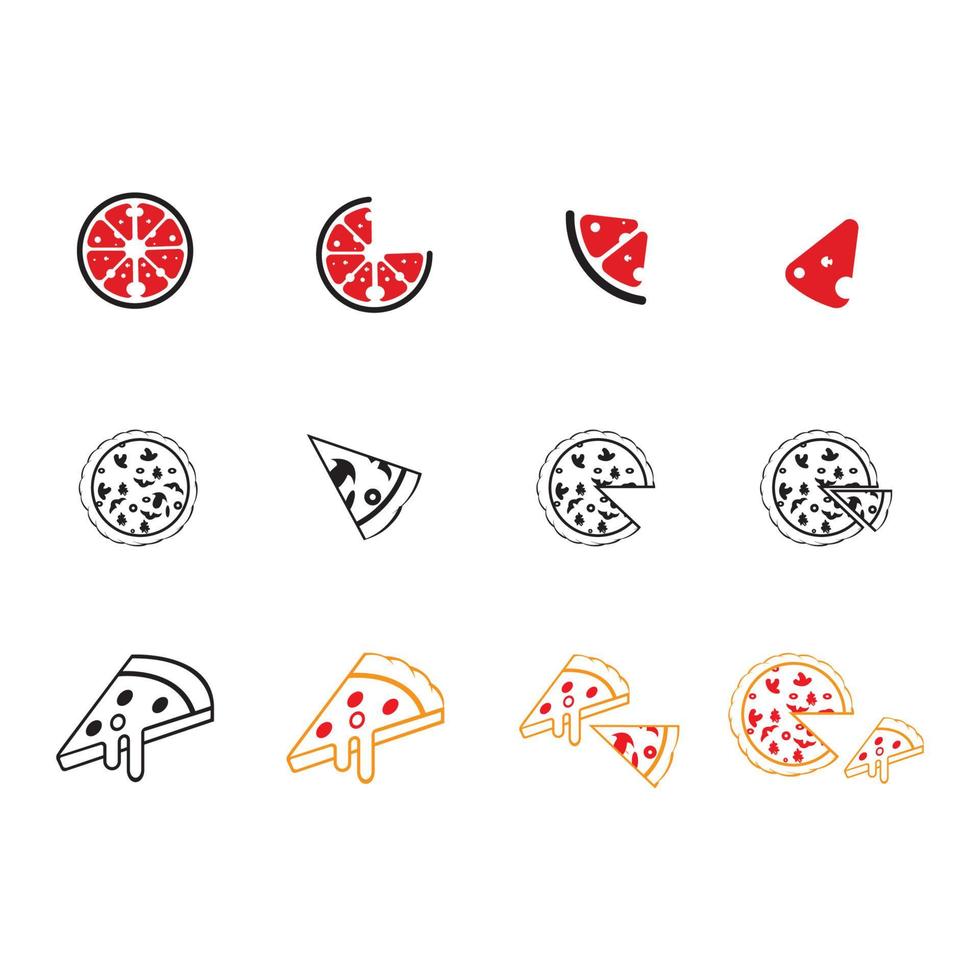 pizza logo design vector