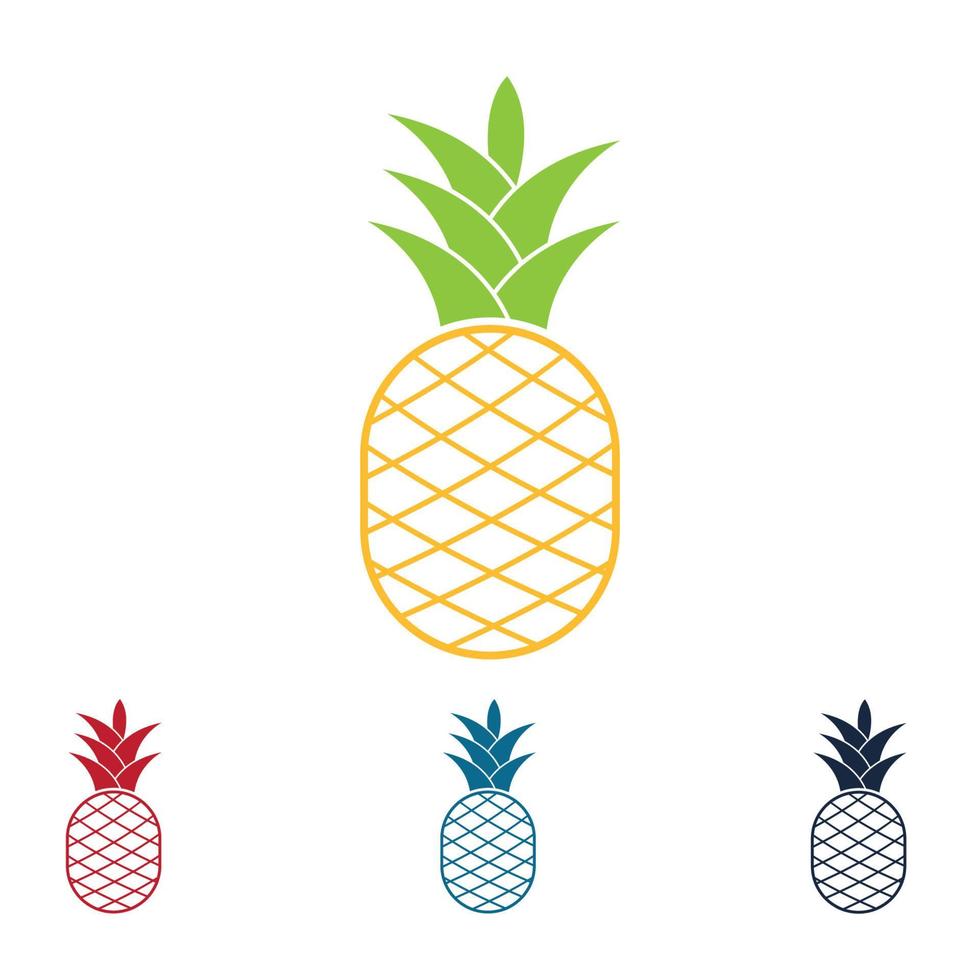 Pineapple Tropical Fruit Vector Illustration.