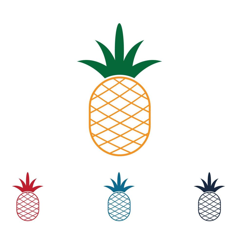 Pineapple Tropical Fruit Vector Illustration.