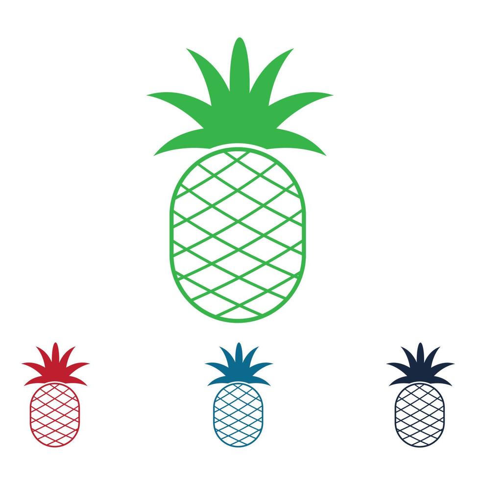 Pineapple Tropical Fruit Vector Illustration.