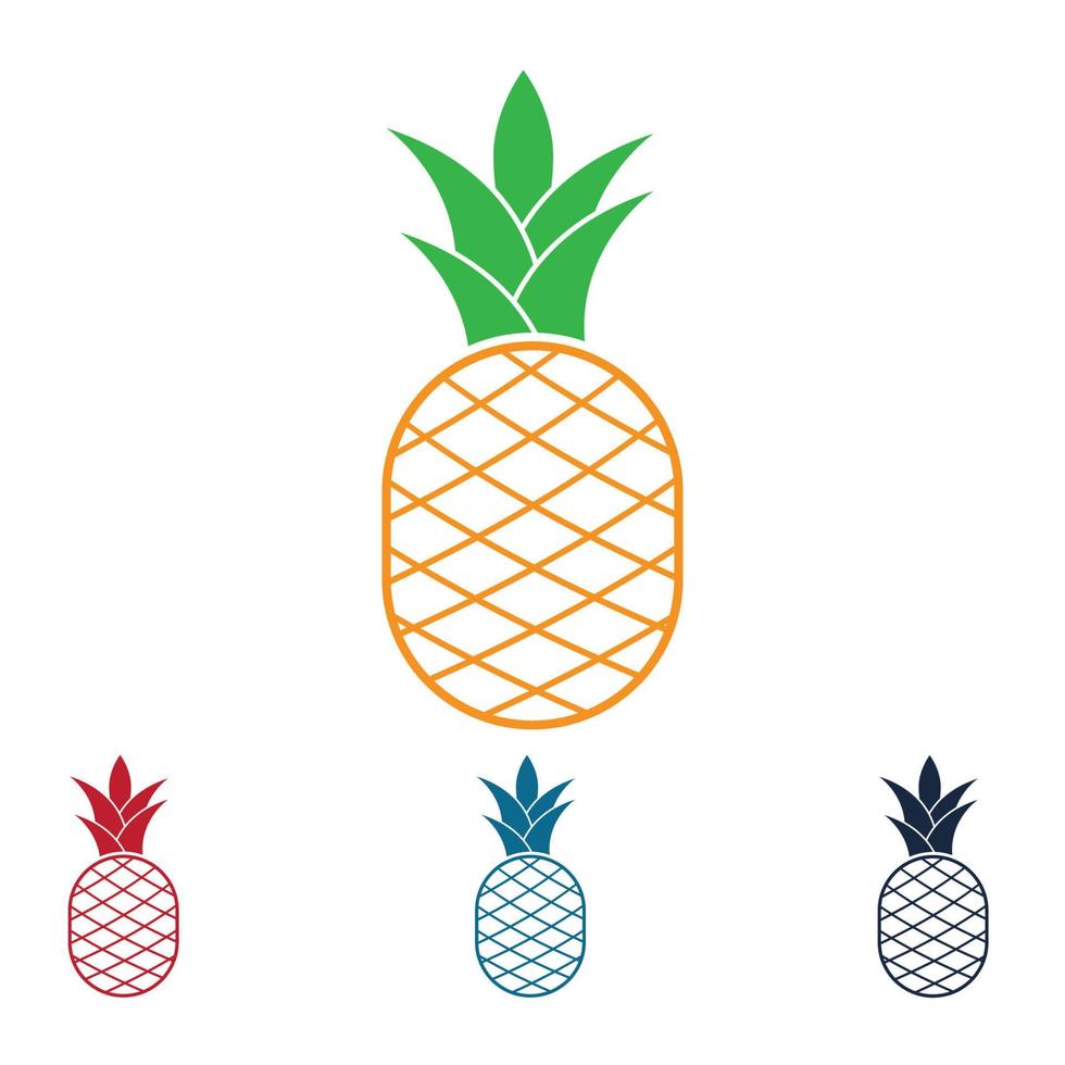 ilustración de vector de fruta tropical de piña.