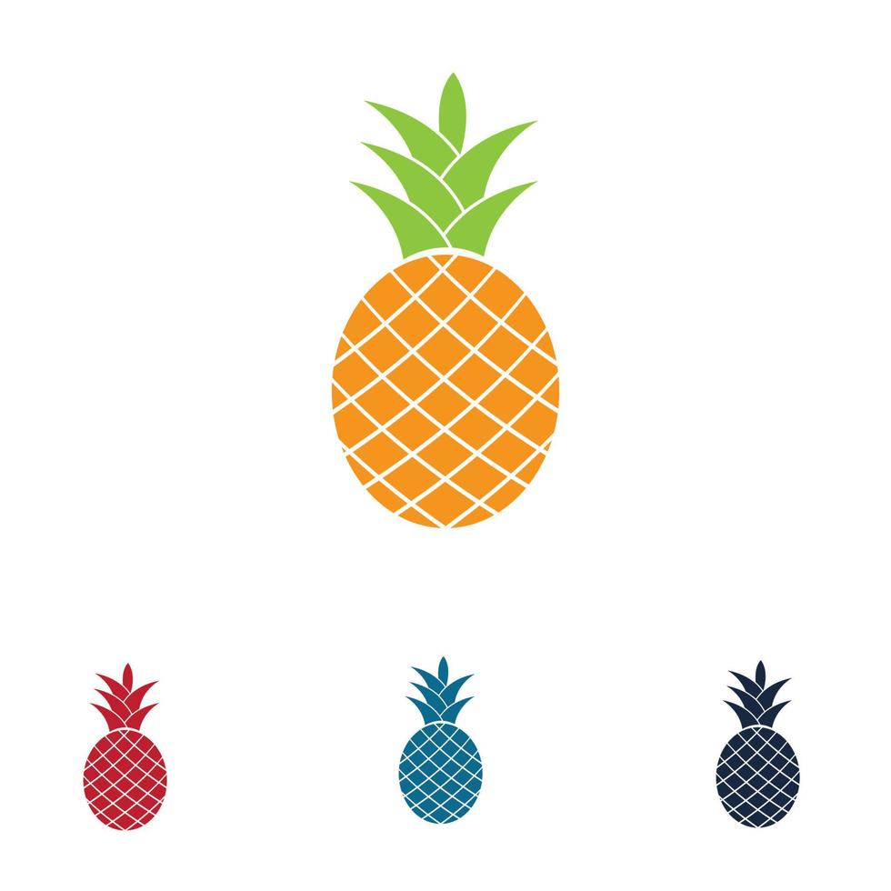 ilustración de vector de fruta tropical de piña.