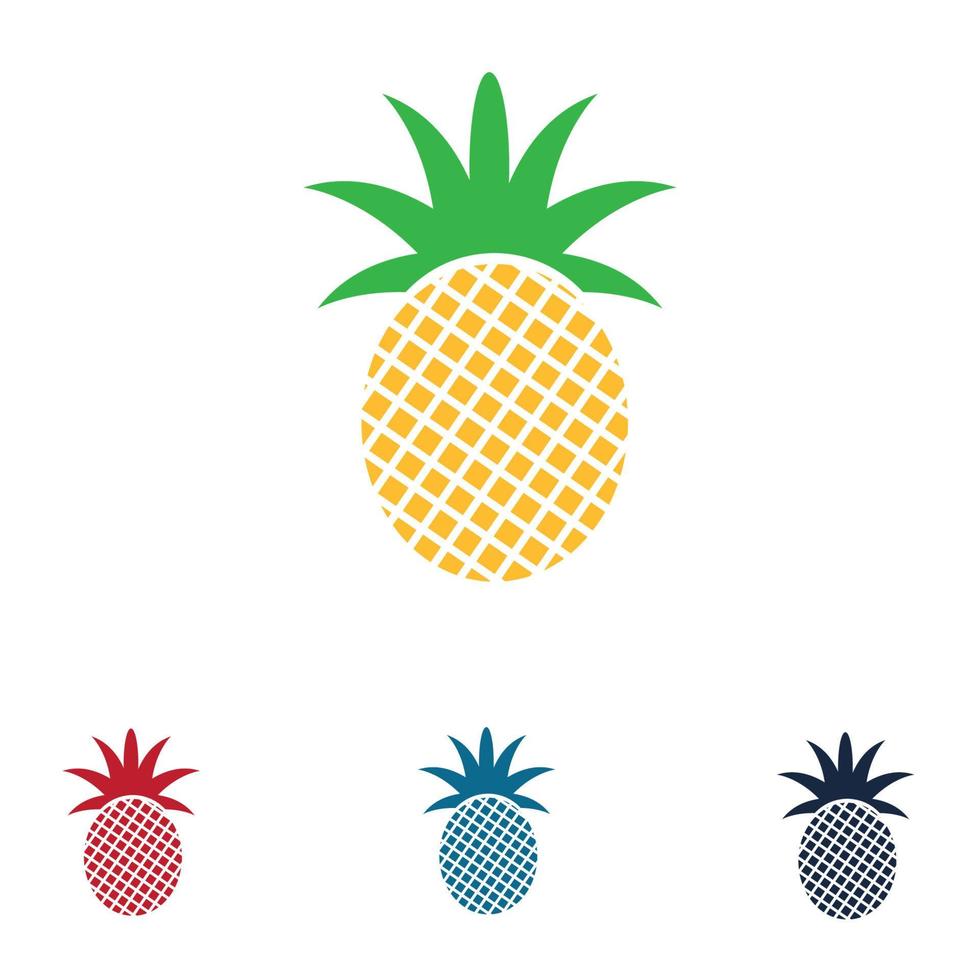 ilustración de vector de fruta tropical de piña.