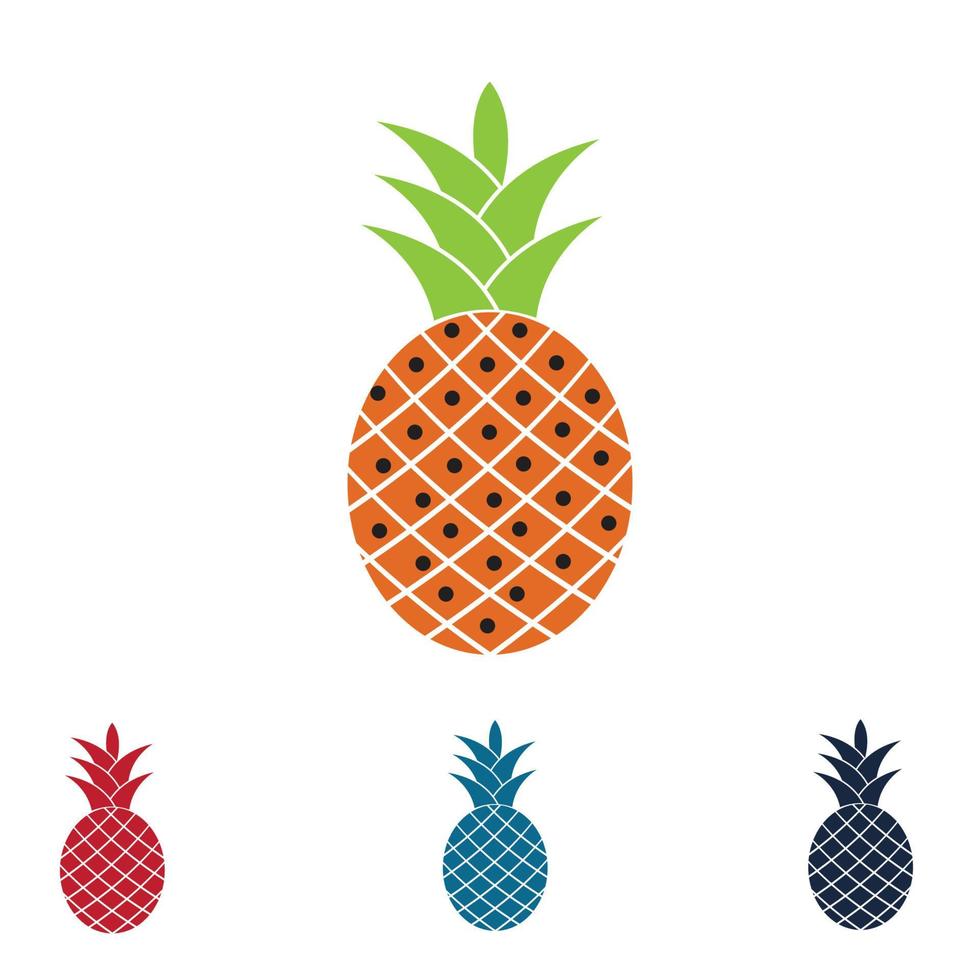 ilustración de vector de fruta tropical de piña.