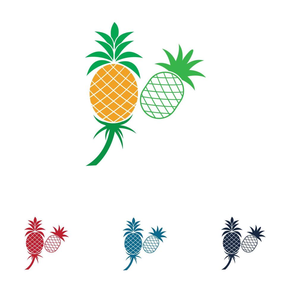 ilustración de vector de fruta tropical de piña.