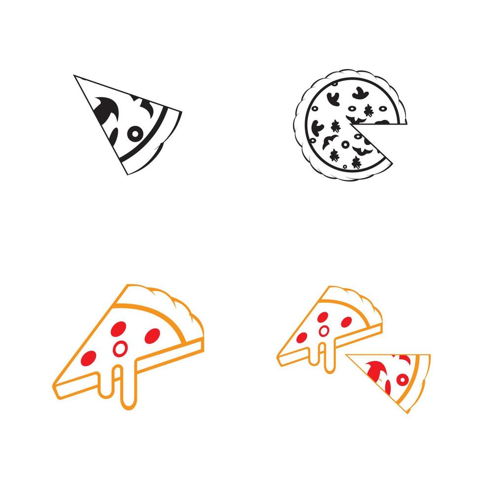 pizza logo design vector