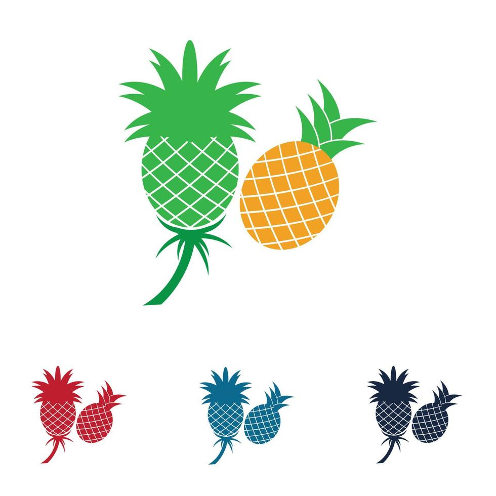 ilustración de vector de fruta tropical de piña.