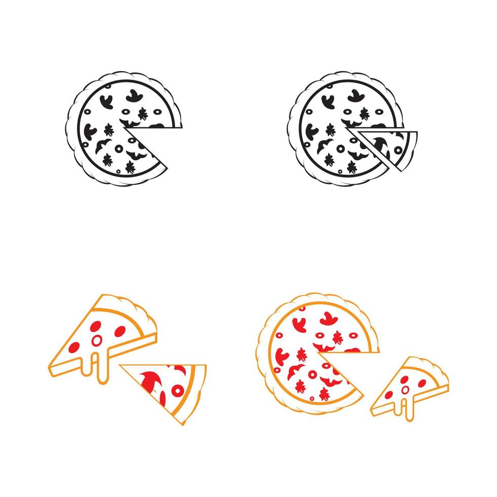 pizza logo design vector