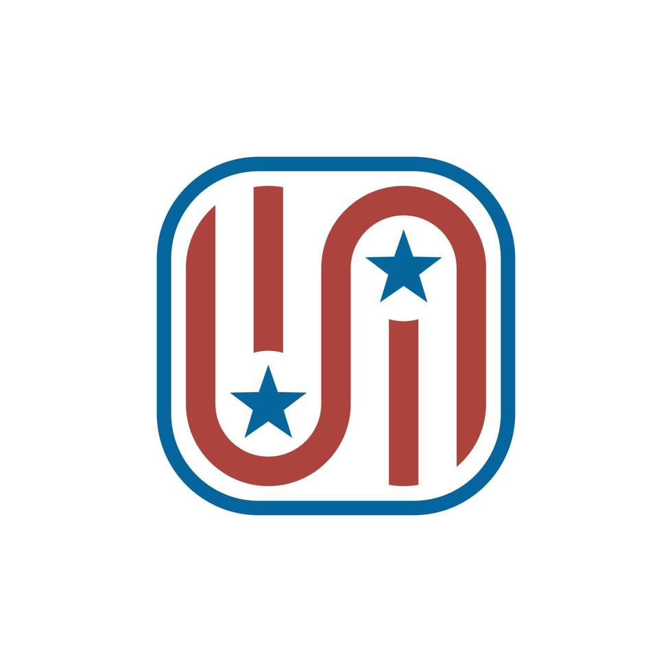 American Flag Rounded Square Frame App Logo Design VectorAmerican Flag Rounded Square Frame App Logo Design Vector