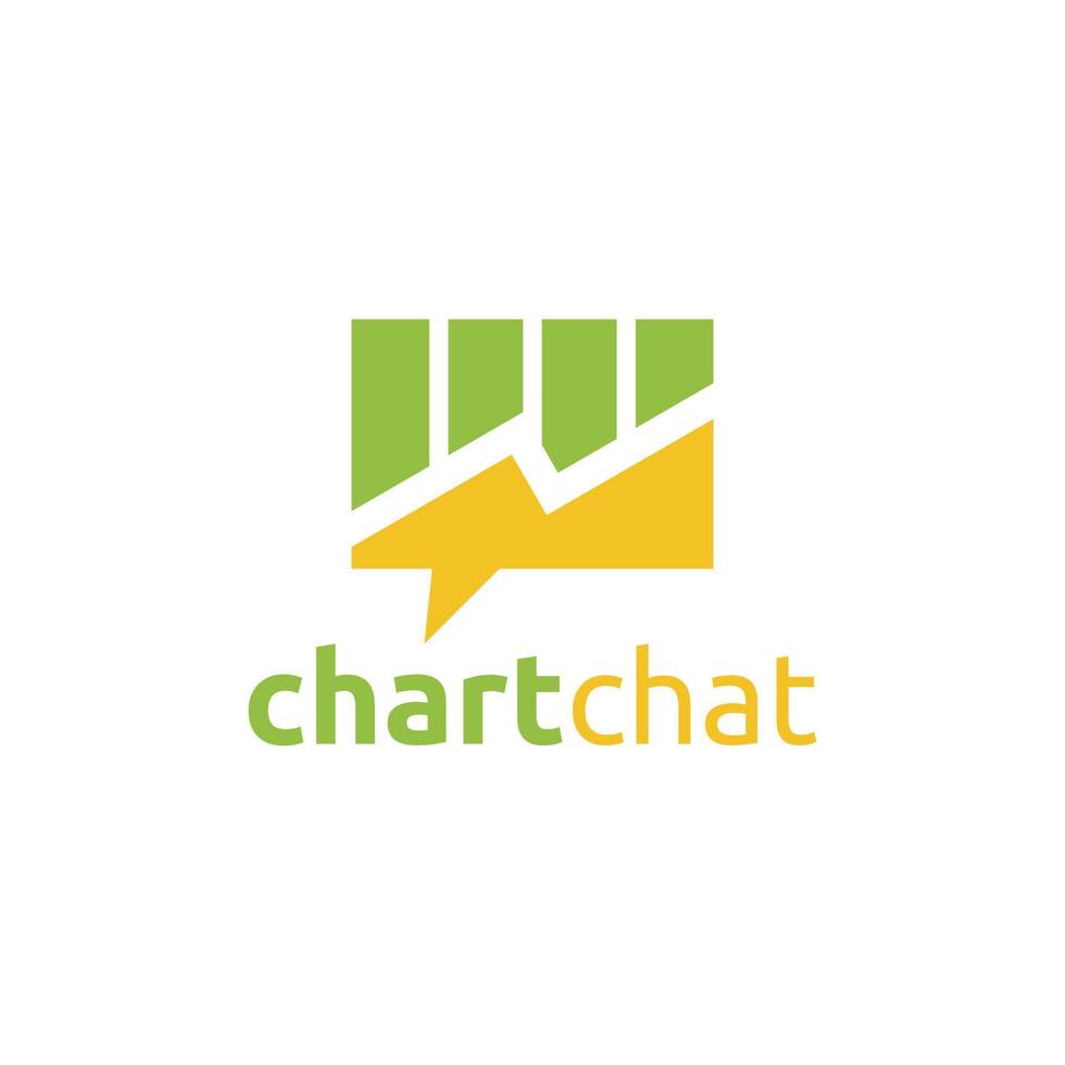 gráfico gráfico estadística marketing financiero con vector de diseño de logotipo de chat de burbujas