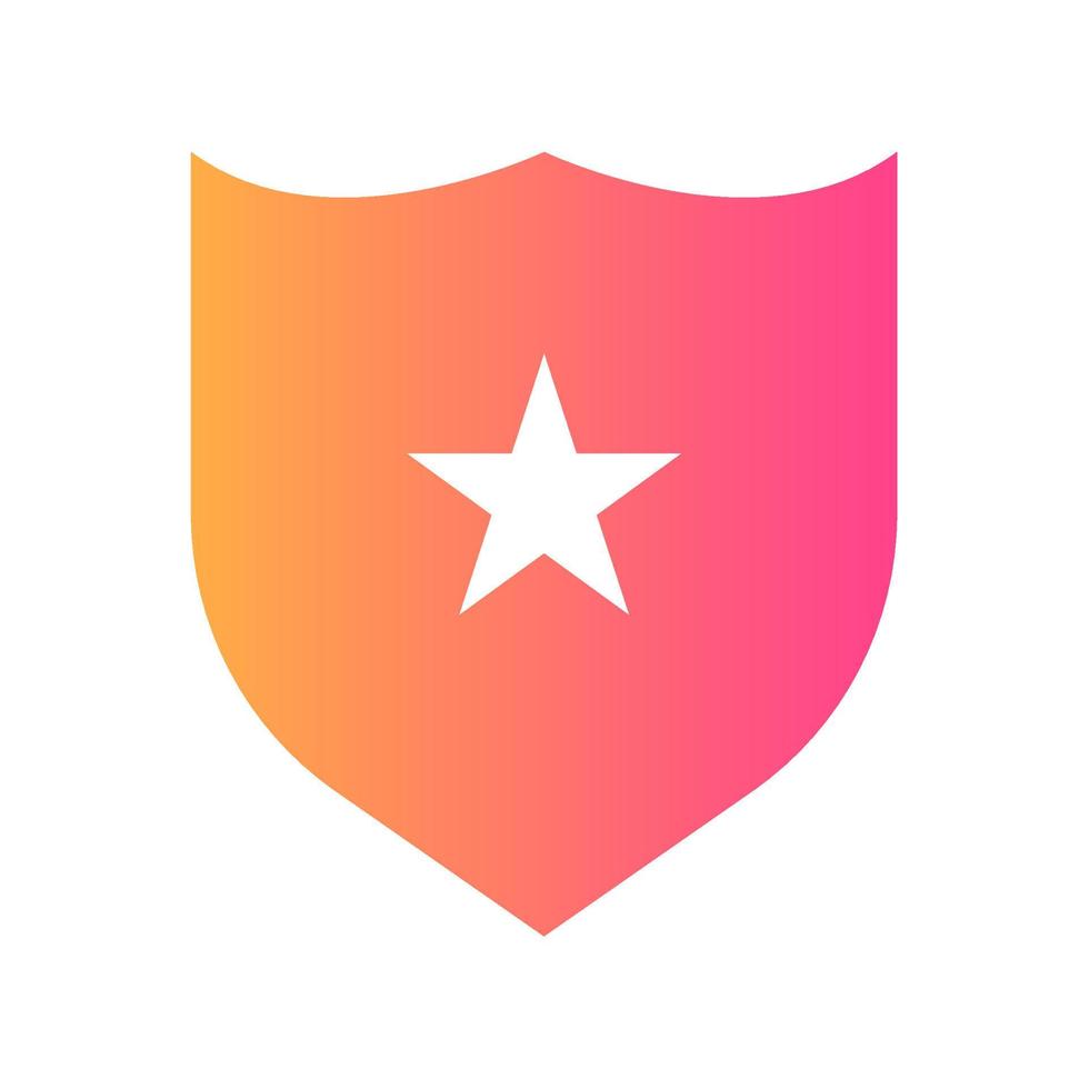 shield with star vector icon