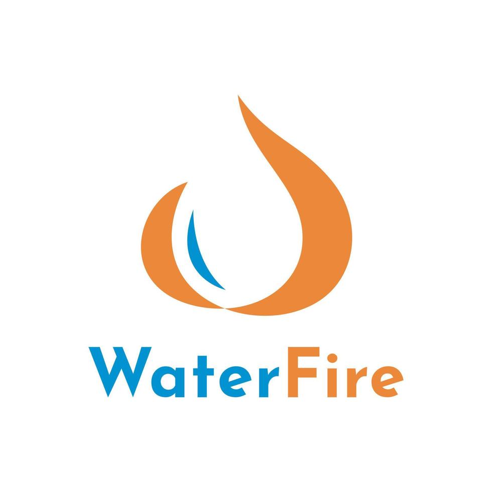 agua y fuego para el vector de diseño del logotipo de restauración