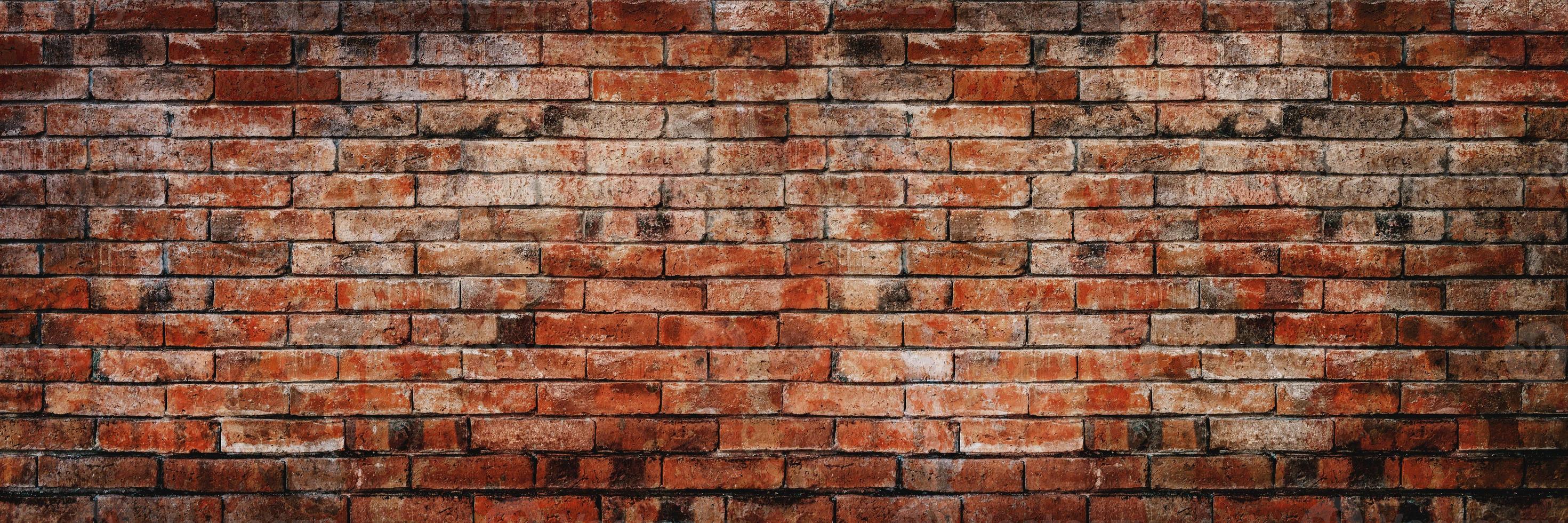 Old red bricks wall texture and background. photo